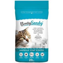 Наполнитель для кошачьего туалета Benty Sandy Marseille Soap Scented бентонитовый марсельское мыло цветные гранулы 20 л