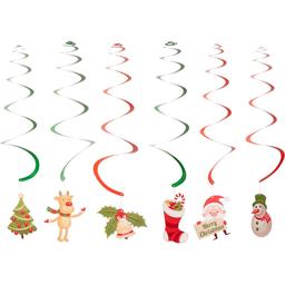 Набір підвісок новорічних паперових Novogod'ko Спіраль Merry Christmas 60 см 6 шт. (974169)