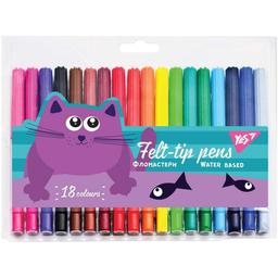 Фломастери Yes Kittycon, 18 кольорів (650489)
