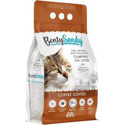 Наполнитель для кошачьего туалета Benty Sandy Coffee Scented бентонитовый с ароматом кофе цветные гранулы 10 л