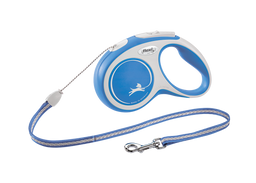 Поводок-рулетка Flexi New Comfort S, для собак до 12 кг, трос 5 м, синий (CF10C5.251.BL.20)