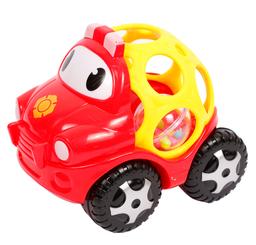 Іграшка-брязкальце Lindo Машинка, червоний з жовтим (Б 343 красн)