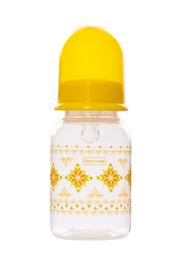 Пляшечка для годування Baby Team, з силіконовою соскою, 125 мл, жовтий (1400_желтый)