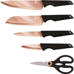 Набор ножей Berlinger Haus Colour Monaco Collection, 5 предметов, черный з розовым золотом (BH 2652)