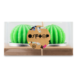 Набір свічок Offtop Кактус круглий, 4 шт, зелений (870980)