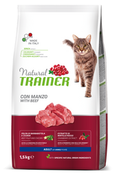 Сухой корм для кошек Trainer Natural Super Premium Adult with Beef, с телятиной, 1.5 кг