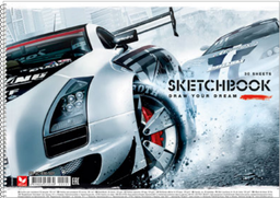 Альбом для рисования Школярик Современній автомобиль серого цвета, 30 листов (PB-SC-030-507)