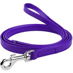 Поводок для собак Waudog Glamour, кожаный, 122х1,8 см, фиолетовый