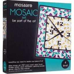 Стеклянная мозаика Mosaaro Часы квадратные (MA4002)