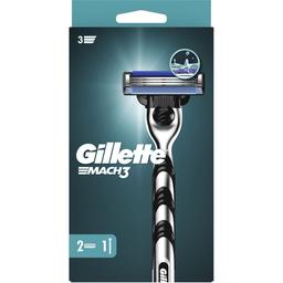 Станок для гоління чоловічий Gillette Mach3 з двома змінними картриджами
