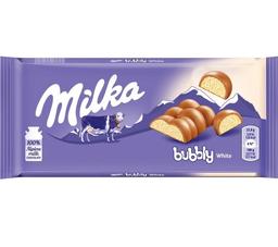 Шоколад молочний Milka, наповнений білим пористим шоколадом, 95 г (911051)