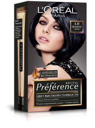 Фарба для волосся L'Oréal Paris Preference, відтінок 1 (Неаполь. Чорний), 174 мл (A7286602)