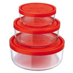 Набор контейнеров с крышками Bormioli Rocco Gelo Red, 3 шт. (226017S02021990)