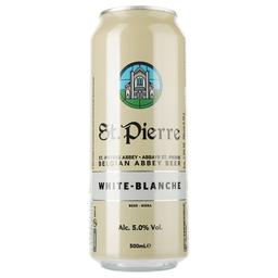 Пиво St. Pierre Blanche, светлое, нефильтрованное, 5%, ж/б, 0,5 л