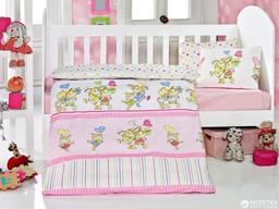 Детское постельное белье для младенцев Eponj Home Pitircik Pembe, ранфорс, розовый, 4 предмета (Ep-010096)