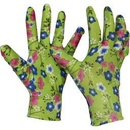 Перчатки для садовых работ Werk WE2146 с нитриловым покрытием зеленые размер 8
