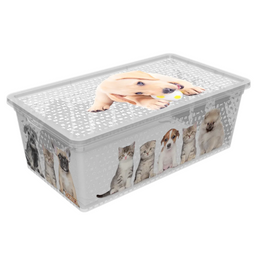 Коробка Qutu Light Box Cats and dogs, 5 л, 33,5х19х11,5 см, белый (LIGHT BOX с/к CATS AND DOGS 5л.)