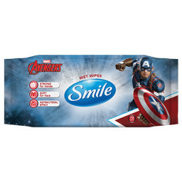Влажные салфетки Smile Antibacterial Marvel, 72 шт.