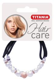 Набір резинок для волосся Titania, 6 см, чорні, 2 шт. (8169)