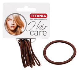 Набір еластичних резинок для волосся Titania, 9 шт., 5 см, коричневий (7809)