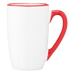 Чашка Ardesto Lorenzo RD, 360 мл, біла з червоним (AR3481RD)