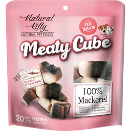 Лакомство для кошек и собак Natural Kitty Meaty Cube 100% Mackerel, в виде кубиков, скумбрия, 60 г
