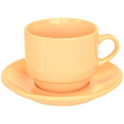 Чашка с блюдцем Оселя, 250 мл, оранжевый (24-267-002/1)