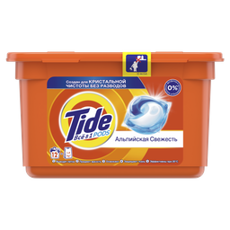 Капсули для прання Tide Все-в-1 Альпійська свіжість, для білих і кольорових тканин, 12 шт.