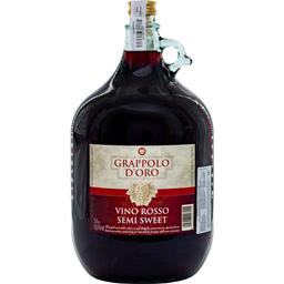Вино Grappolo d'Oro Vino Rosso Semi Sweet, червоне, напівсолодке, 5 л