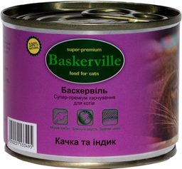 Вологий корм для котів Baskerville Качка з індичкою, 200 г