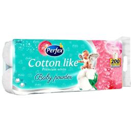 Трехслойная туалетная бумага Perfex Premium Cotton Baby Powder, 10 рулонов