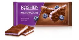 Шоколад молочний Roshen з чорничною нугою, 90 г (687057)