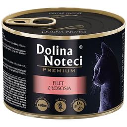 Вологий корм для котів Dolina Noteci Premium, з філе лосося, 185 гр