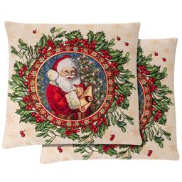 Наволочка новогодняя Lefard Home Textile Claus гобеленовая с люрексом, 45х45 см (732-239)