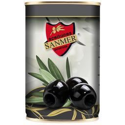 Оливки Sanmer черные без косточки 314 мл (583508)