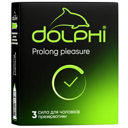 Презервативы латексные Dolphi Prolong pleasure анатомические, с анестетиком, 3 шт. (DOLPHI/Prolong pleasure/3)