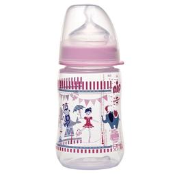Пляшечка для годування Nip PP, з широкою горловиною, соска з широкою шийкою, 260 мл, рожевий (35042)