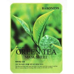 Тканинна маска для обличчя Baroness Green Tea Mask Shee, з екстрактом зеленого чая, 25 мл