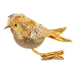 Ялинкова прикраса Lefard Пташка декоративна, 15х5 см, золотий (66-183)