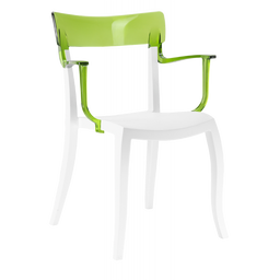 Крісло Papatya Hera-K, біле сидіння, верх прозоро-зелений (289979)