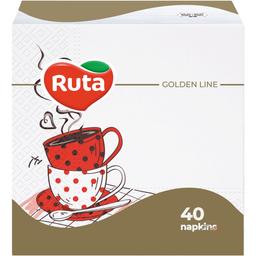 Серветки Ruta Double Luxe Кухня, двухслойные, 24х24 см, 40 шт., белые