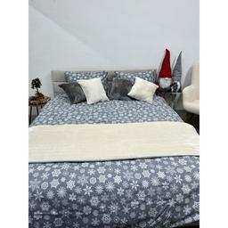Комплект постельного белья Ecotton Евро 15501 Снежинка на сером (24266)