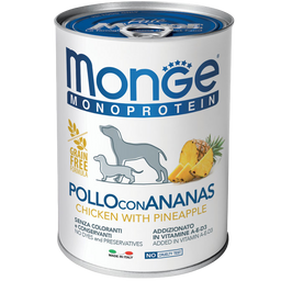 Вологий корм Monge Dog Fruit Monoprotein курка з ананасом, 400 г (70014311)