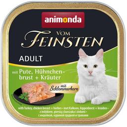 Вологий корм для котів Animonda Vom Feinsten Adult Turkey, Chicken breast + Herbs, з індичкою, куриною грудкою і травами, 100 г
