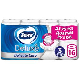 Туалетная бумага Zewa Deluxe, трехслойная, 16 рулонов