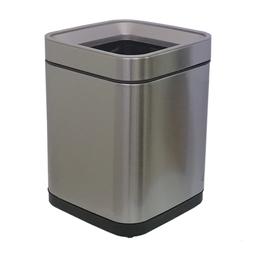 Ведро для мусора квадратное без крышки Jah с внутренним ведром, 8 л, 21,3×21,3×30,9 см, серебряный металлик (JAH360 silver)