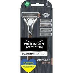 Бритва Wilkinson Sword Quattro Vintage Edition со сменными картриджами, 1 шт.