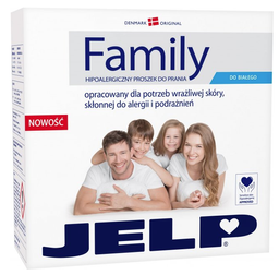 Гіпоалергенний пральний порошок Jelp Family, для білої білизни, 2,24 кг