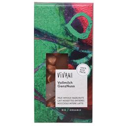 Шоколад молочний органічний з цілим лісовим горіхом Vivani, 100 г