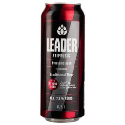 Пиво Leader Stiprusis, світле, 7,5%, з/б, 0,568 л